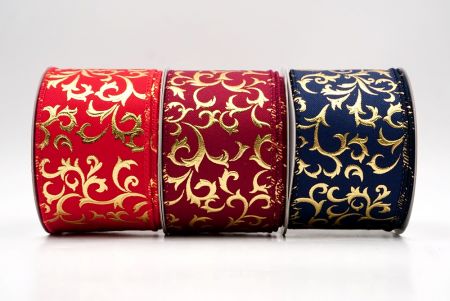 धात्विक फॉयल स्क्रॉल वायर्ड रिबन_KF9937.KF9938.KF9939